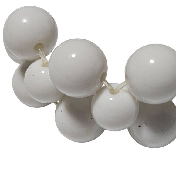 Elegant White Knotted Beads Stacked Stretch Bracelet Retro 50s 60s Fashion Women - Picture 3 of 4